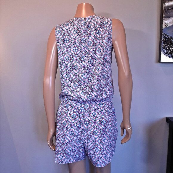 3/$20 GAP Sleeveless Romper Geometric Print Elastic Waist Pockets Shorts Tank - Picture 3 of 10